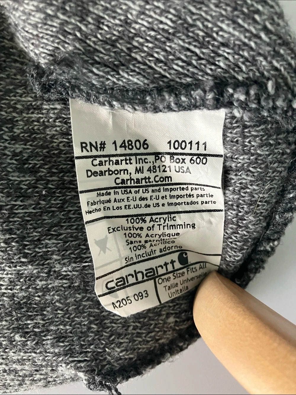 Carhartt Kids Gray Heather Beanie with Gold Logo Patch Cozy Winter Wear